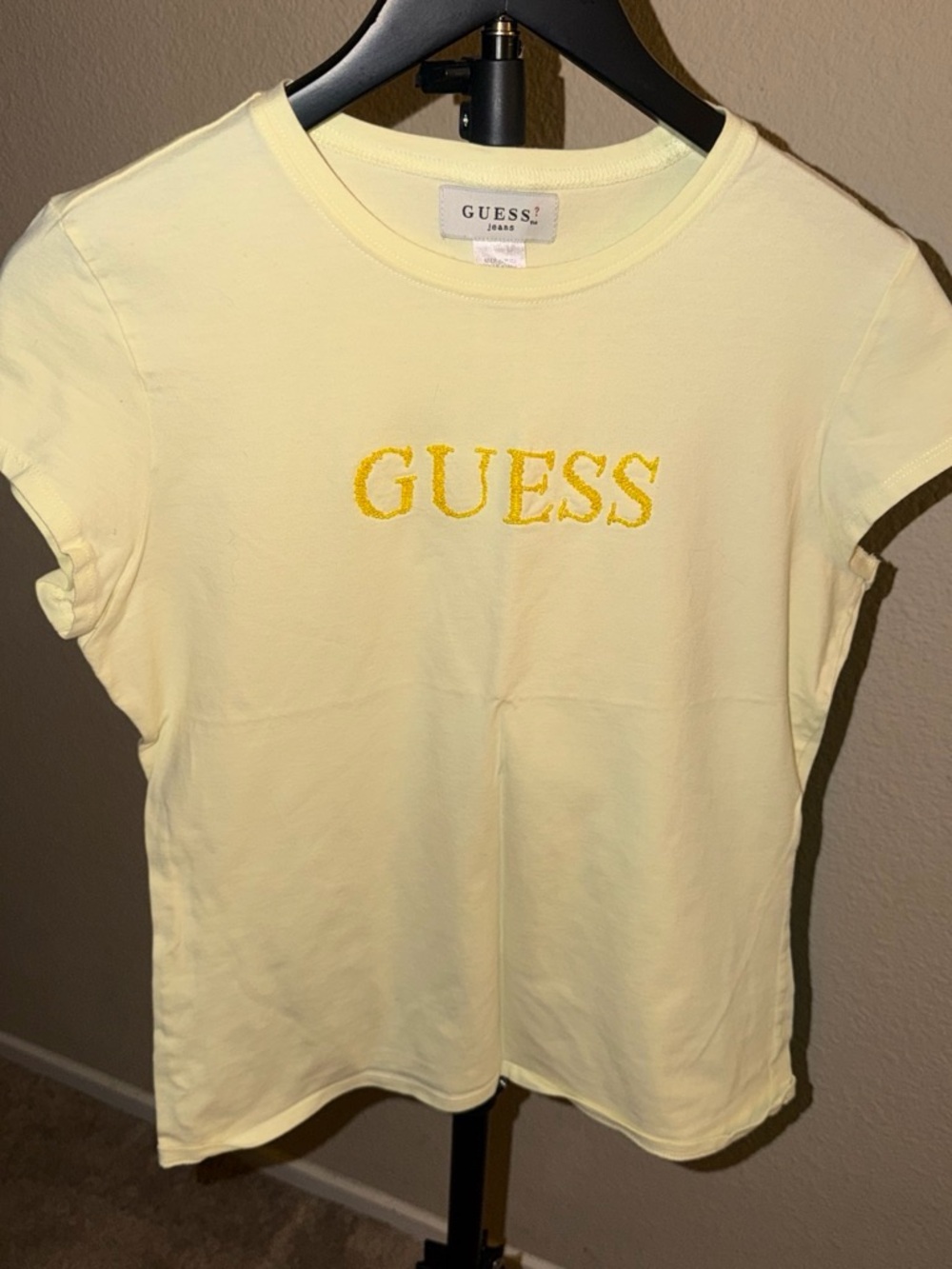 GUESS Women's Yellow Logo Tee